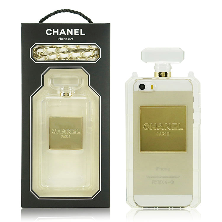 Chanel No.5 Perfume Bottle iPhone Case (Black/Transparent)